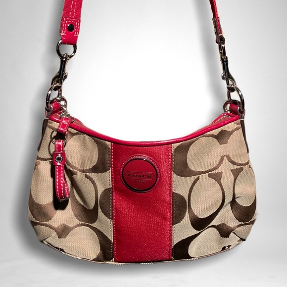 Coach Signature STRIPE DEMI Crossbody - Picture 1 of 12